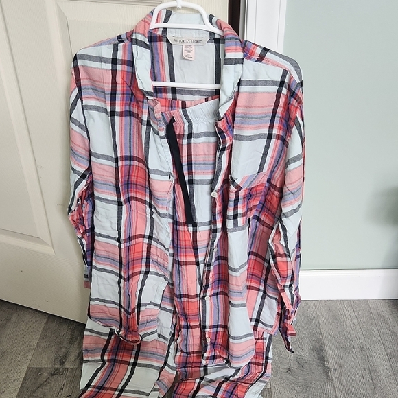 Victoria's Secret Other - Victoria's Secret Pink and Blue Plaid Pajamas